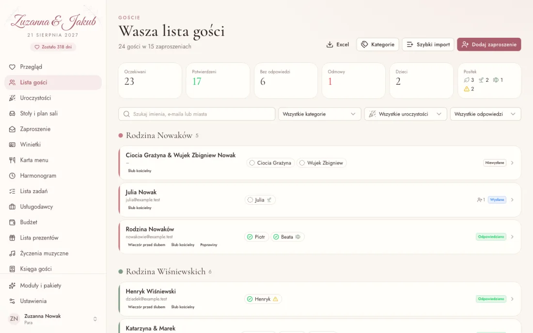 Lista gości – Insiema